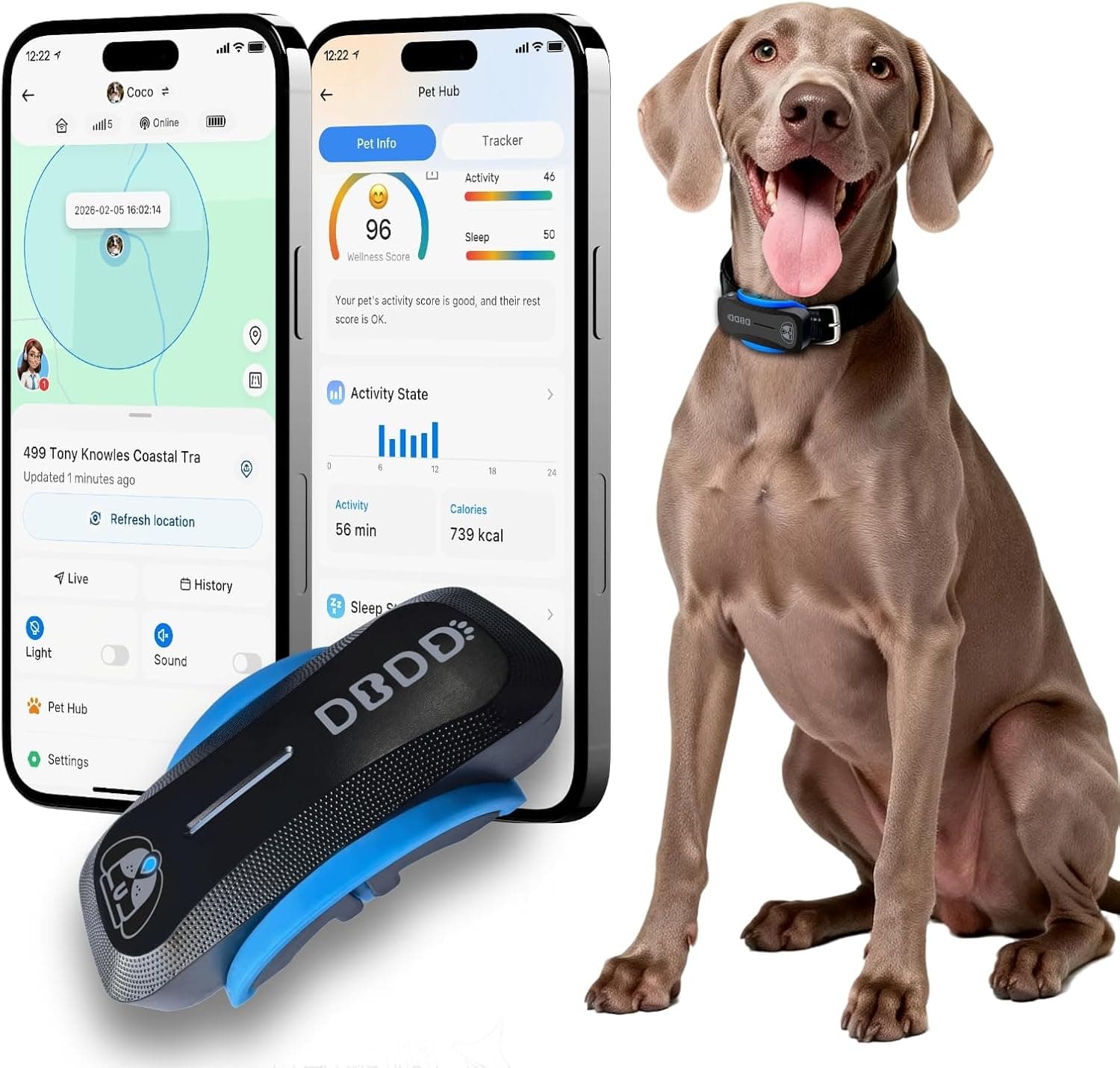 AI GPS Tracker for Dogs (40lbs+)