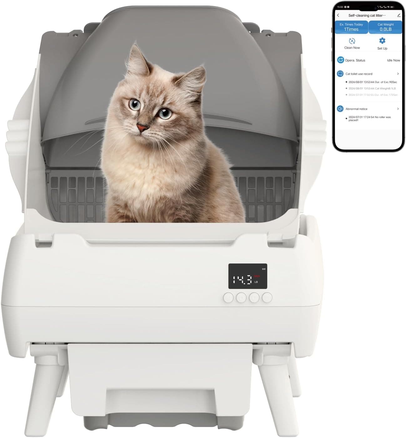 Automatic Cat Litter Box Self Cleaning - App Control