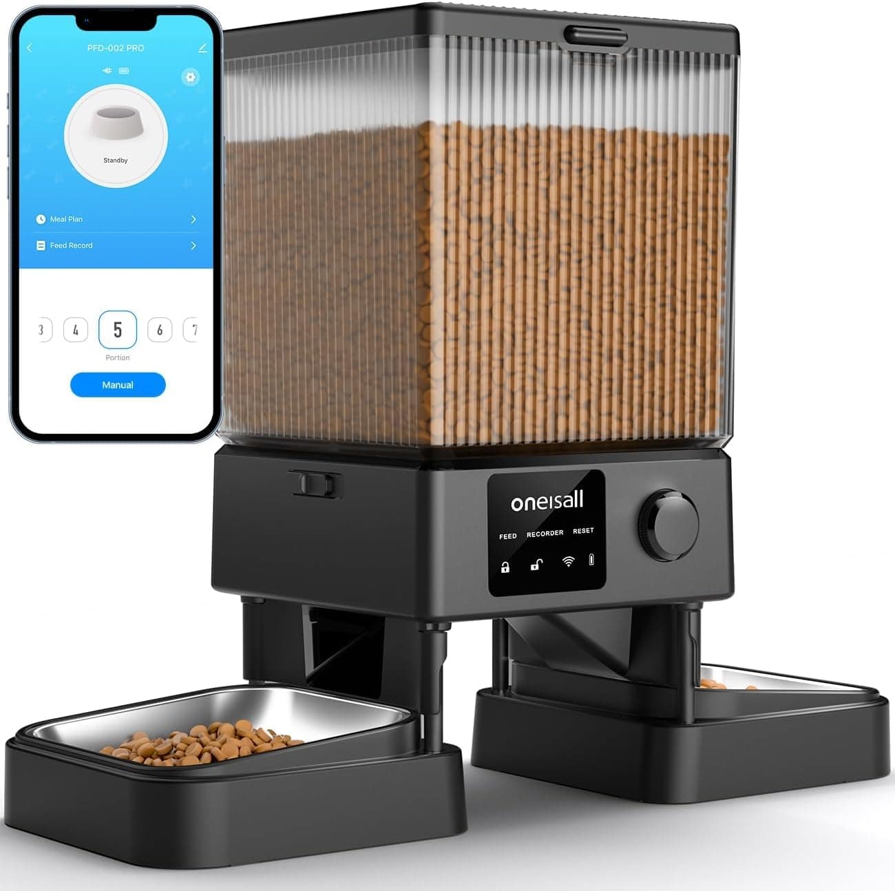 oneisall Automatic Cat Feeder with 5G WiFi