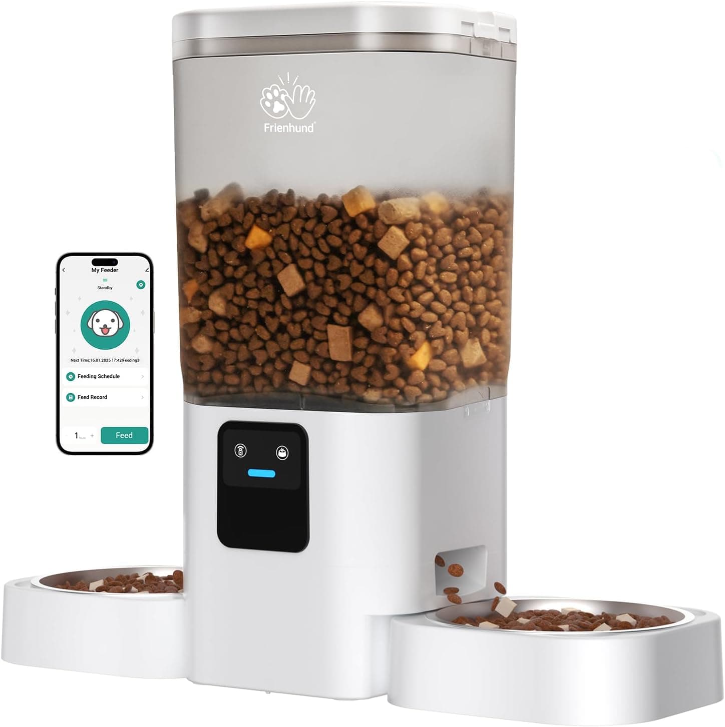 Automatic Cat Feeders 2 Cat with Slow Feed: 7L Dual Automatic Dog Feeder with 5G WiFi