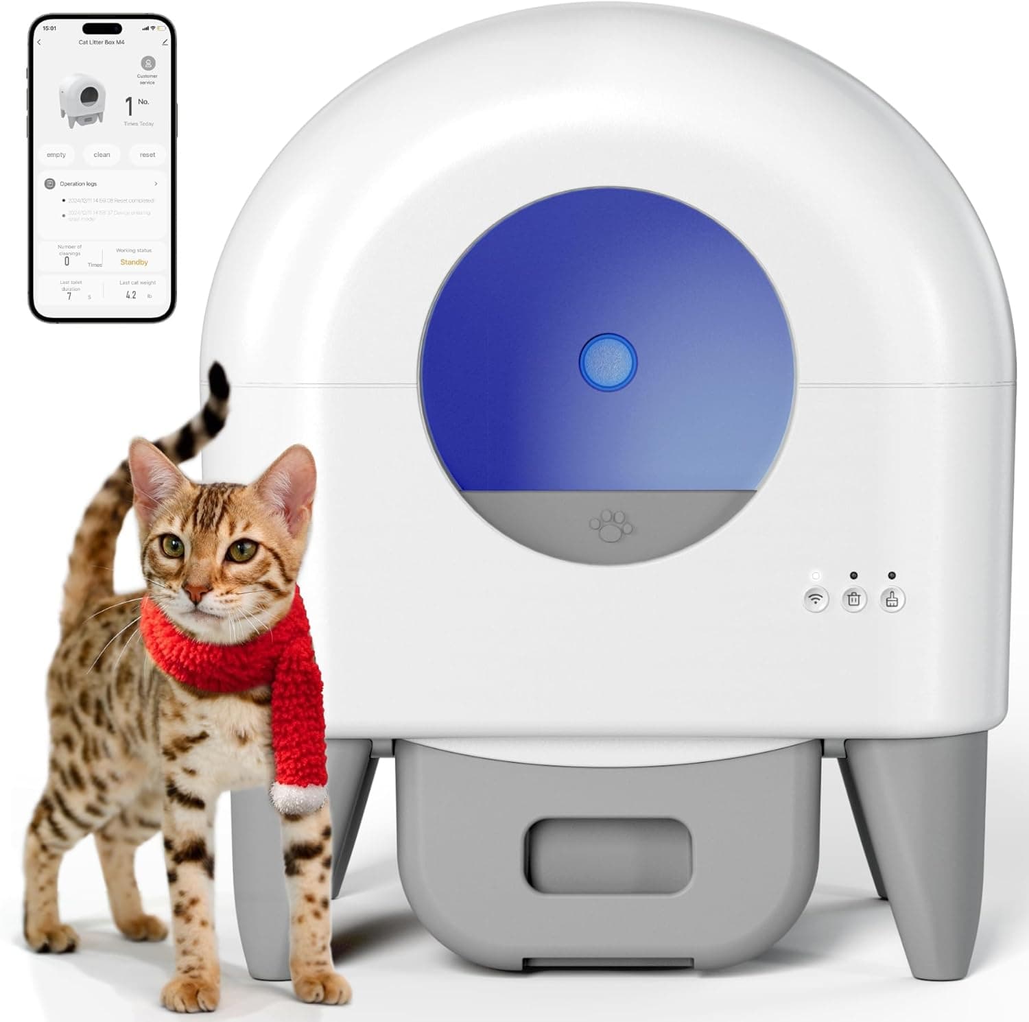 Automatic Cat Litter Box Self Cleaning Litter Box Large Capacity for Multiple Cats