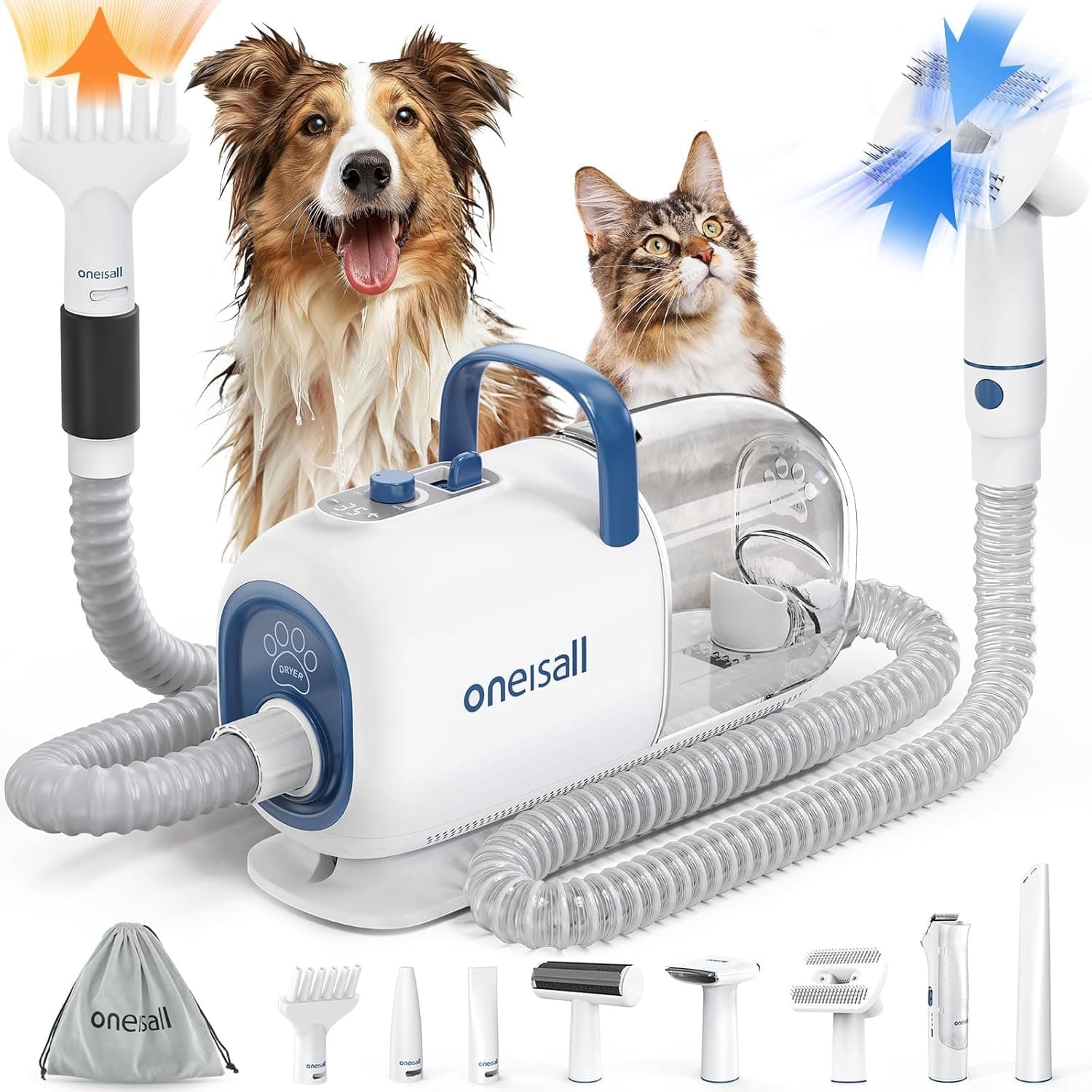 oneisall Dog Vacuum & Dryer for Shedding Grooming