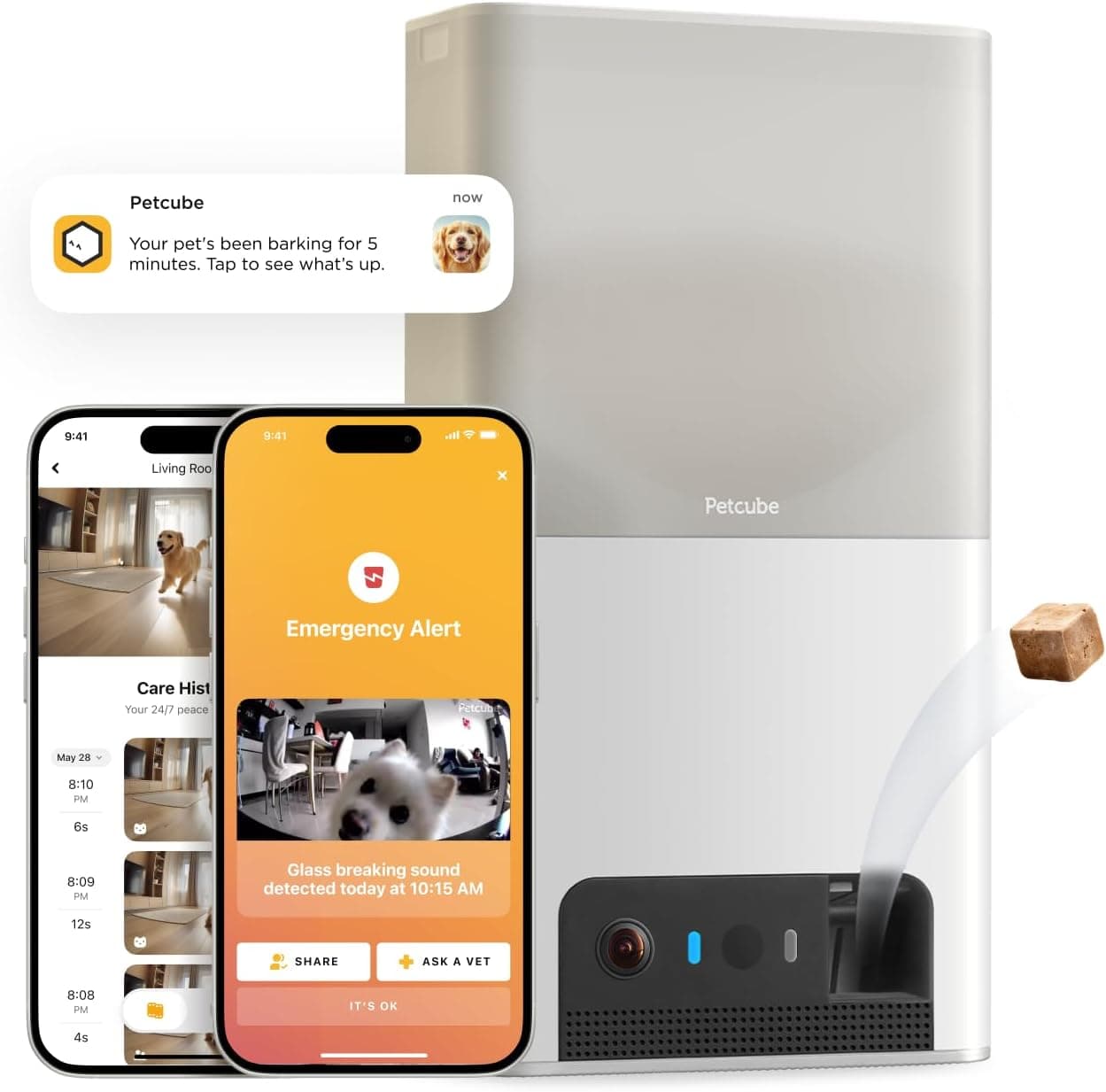 Petcube Bites 2 Lite Interactive WiFi Pet Monitoring Camera with Phone App and Treat Dispenser