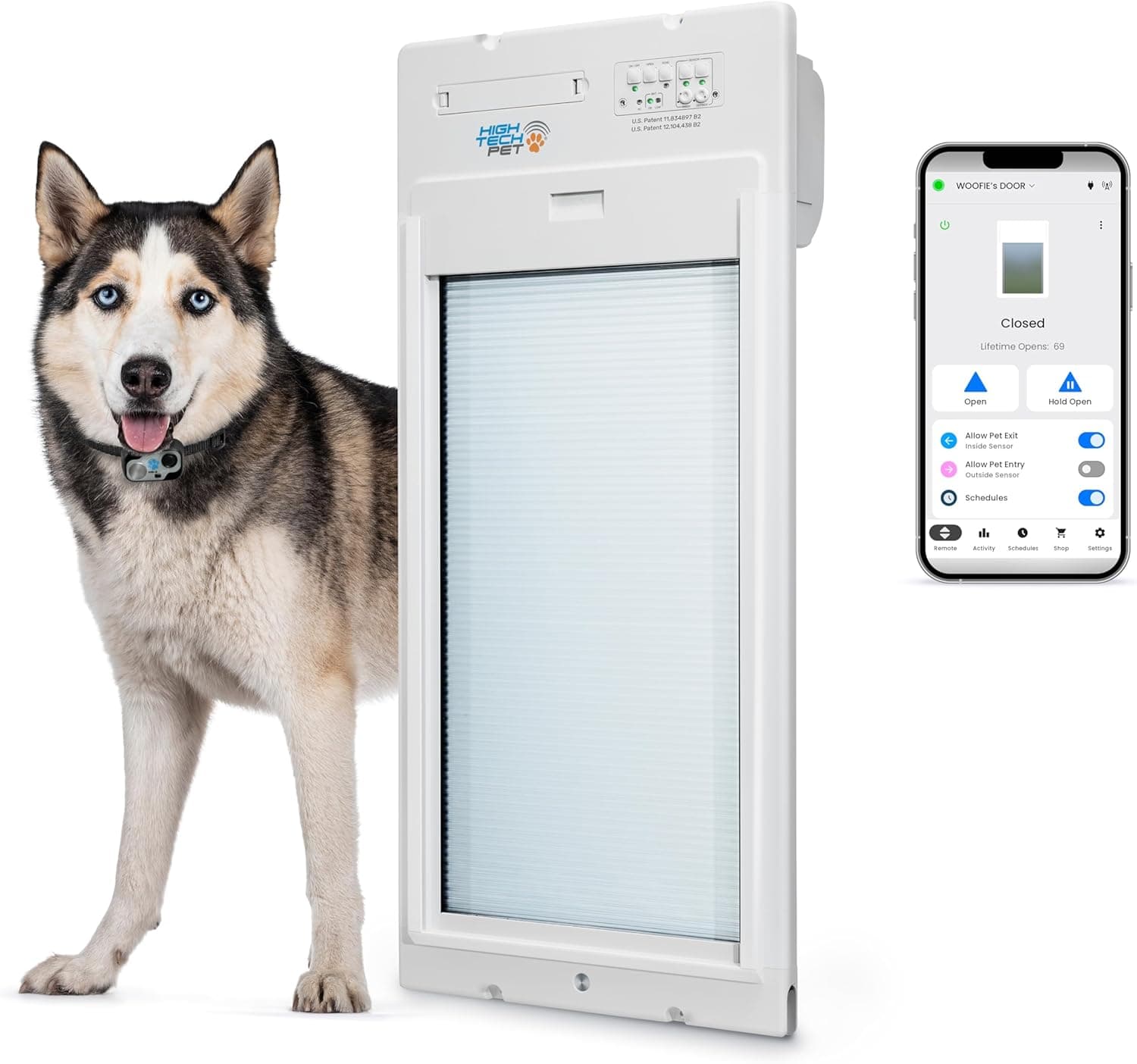 Power Pet Roll Up Automatic Electronic WiFi Pet Door by High Tech Pet - Space-Saving